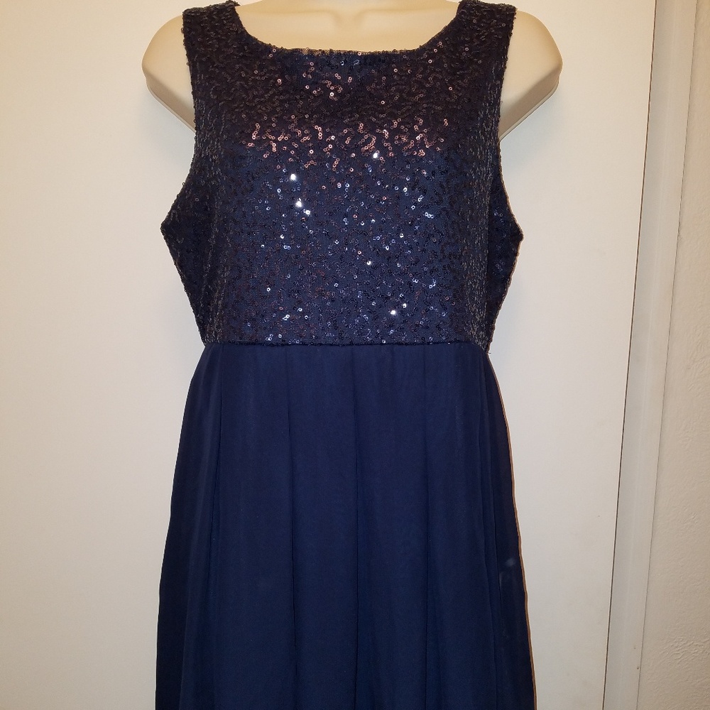 NAVY BLUE SEQUENCE DRESS